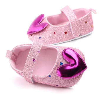 

Infant Girls Indoor Soft-Soled Heart-Shaped Princess Shoes Toddler Baby Girl Cute Fashion First Walking Shoes Fit For 0-15T Girl
