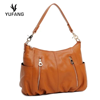 

YUFANG Women Handbag Genuine Cow Leather Women Shoulder Bag Trendy Style Ladies Messenger Bag Casual Real Leather Solid