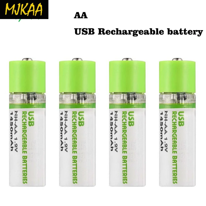 Высокое качество USB перезаряжаемая батарея AA 1 5 V 1450mAh быстрая зарядка Li po батареи