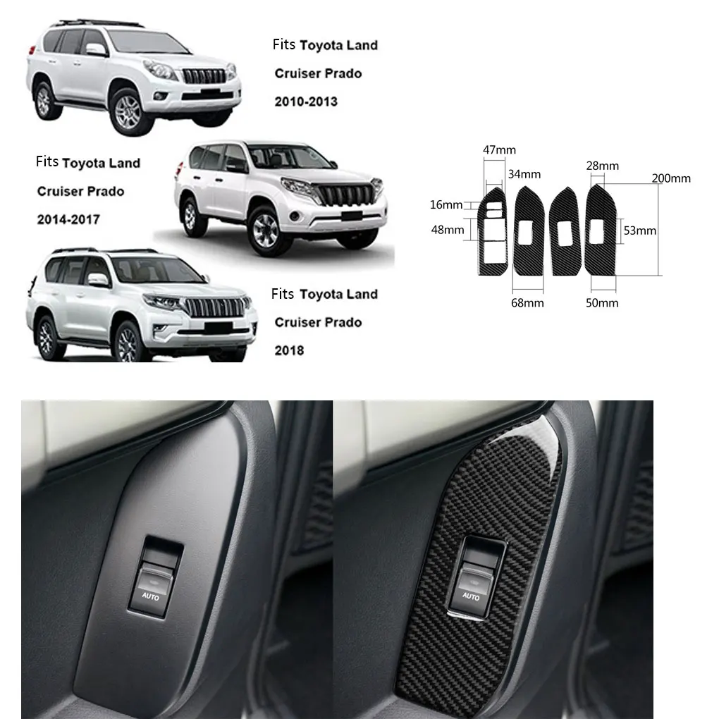 Замена для Land Cruiser Prado 2010- панель из углеродного волокна Защитная Наклейка Декор зеркало заднего вида и 2 шт