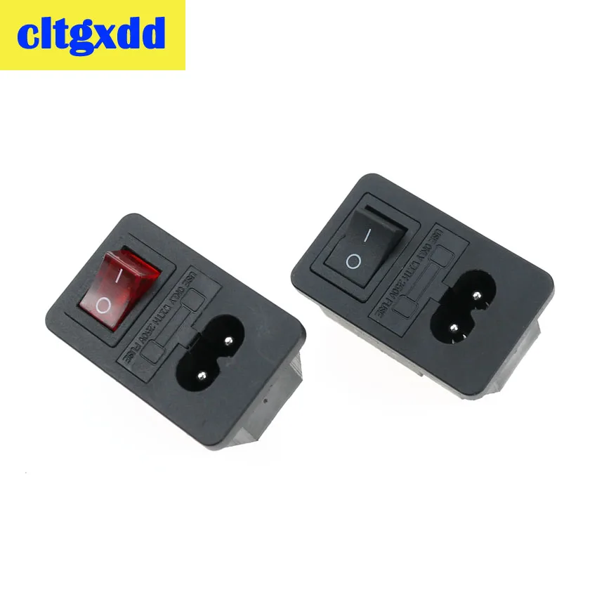 

cltgxdd 1PC C8 MAINS AC Power Socket Electric Plug Power Cord Inlet Power Receptacle With ON OFF Rocker Switch 10A 250V