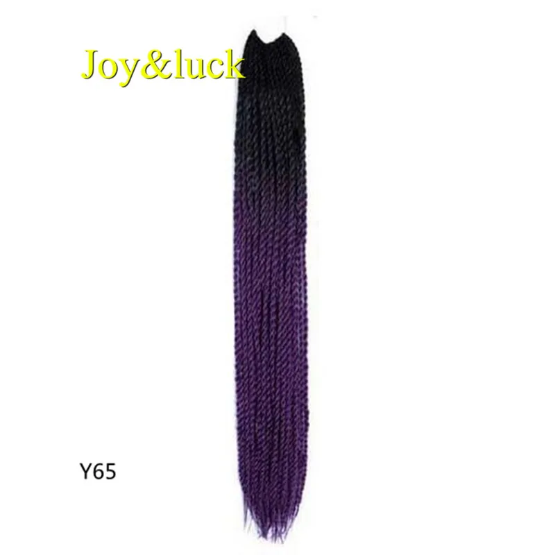 Joy& luck 24 дюйма Сенегальские закрученные крючком косички 30 прядей синтетические волосы для наращивания плетение волос - Цвет: Y65