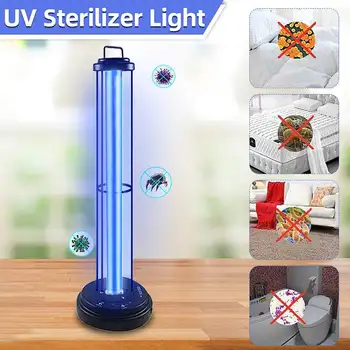 

220V/110V 60W UV Sterilizer Lamp Portable Removable Ozone Disinfection Light Timer Remote Control Germicidal USB Rechargeable