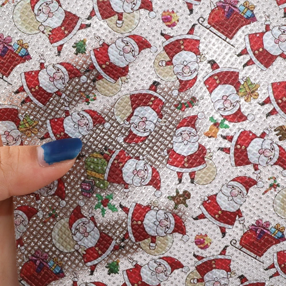 David accessories Рождество 20*34 см УФ пленка для печати Bump Синтетическая кожа Сделай Сам DIY бигуди для волос с бантом Сумка Искусственная кожа ткань, 1Yc8124