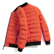 Оранжевая зимняя куртка на утином пуху для мужчин, теплое пальто, Нормальная длина, полный рукав, зимняя верхняя одежда, утолщенное пальто, большой размер 3XL 4XL