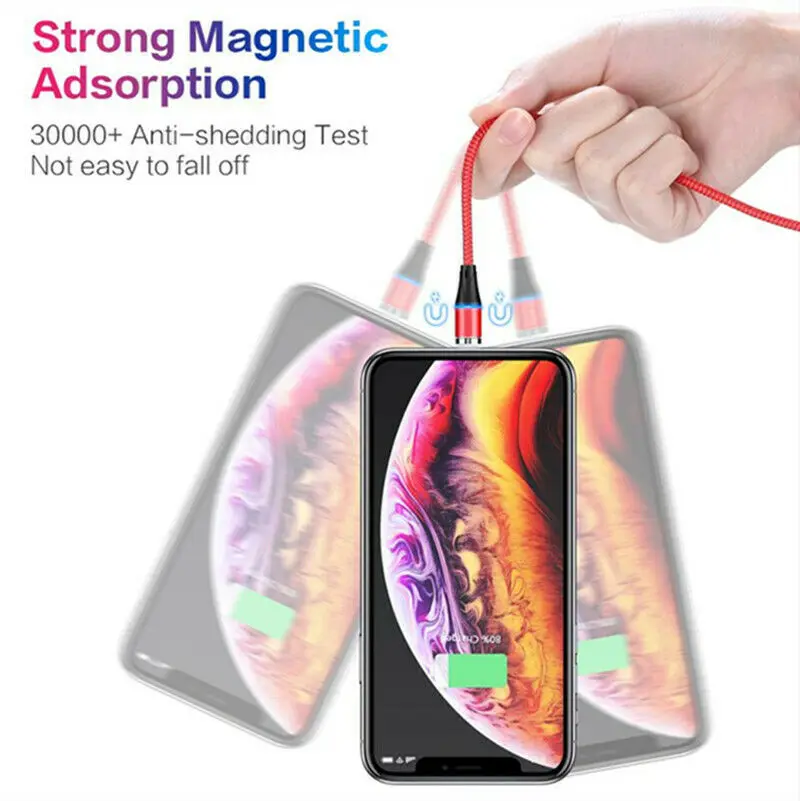 1 M/2 M 3A Быстрый Магнитный зарядный кабель для Apple iPhone X XS MAX XR 8 8P 7 6 6S 5 IOS Android type-C Micro USB горячая распродажа