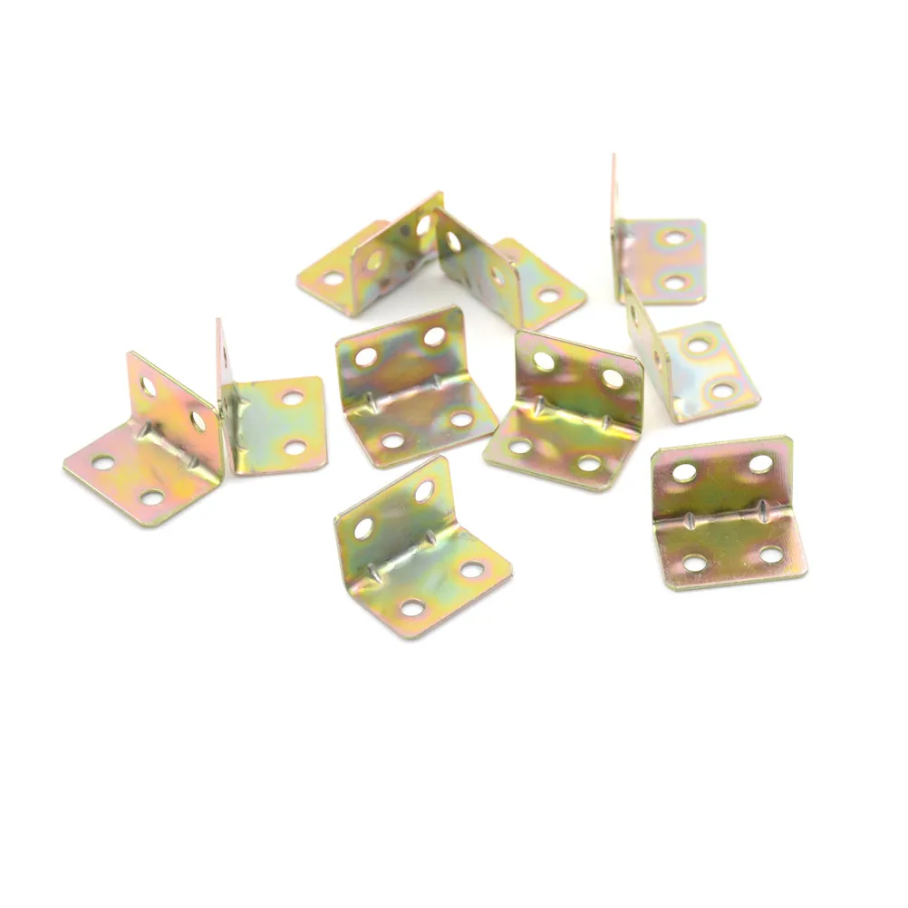10 Pcs 29*20*4mm 90 Degree Metal Right Angle Bracket Shelf Support 4 Holes