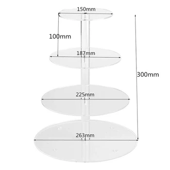 

Round Cake Stand Set Transparent Dessert Display Acrylic Holder Festive And Party Supplies Baking Protective Accessory