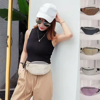 

Women Lady Waist Fanny Pack Chest Bum Bag Zip Pouch Travel Beach Hip Purse New Blue Purple Brown Silver Apricot