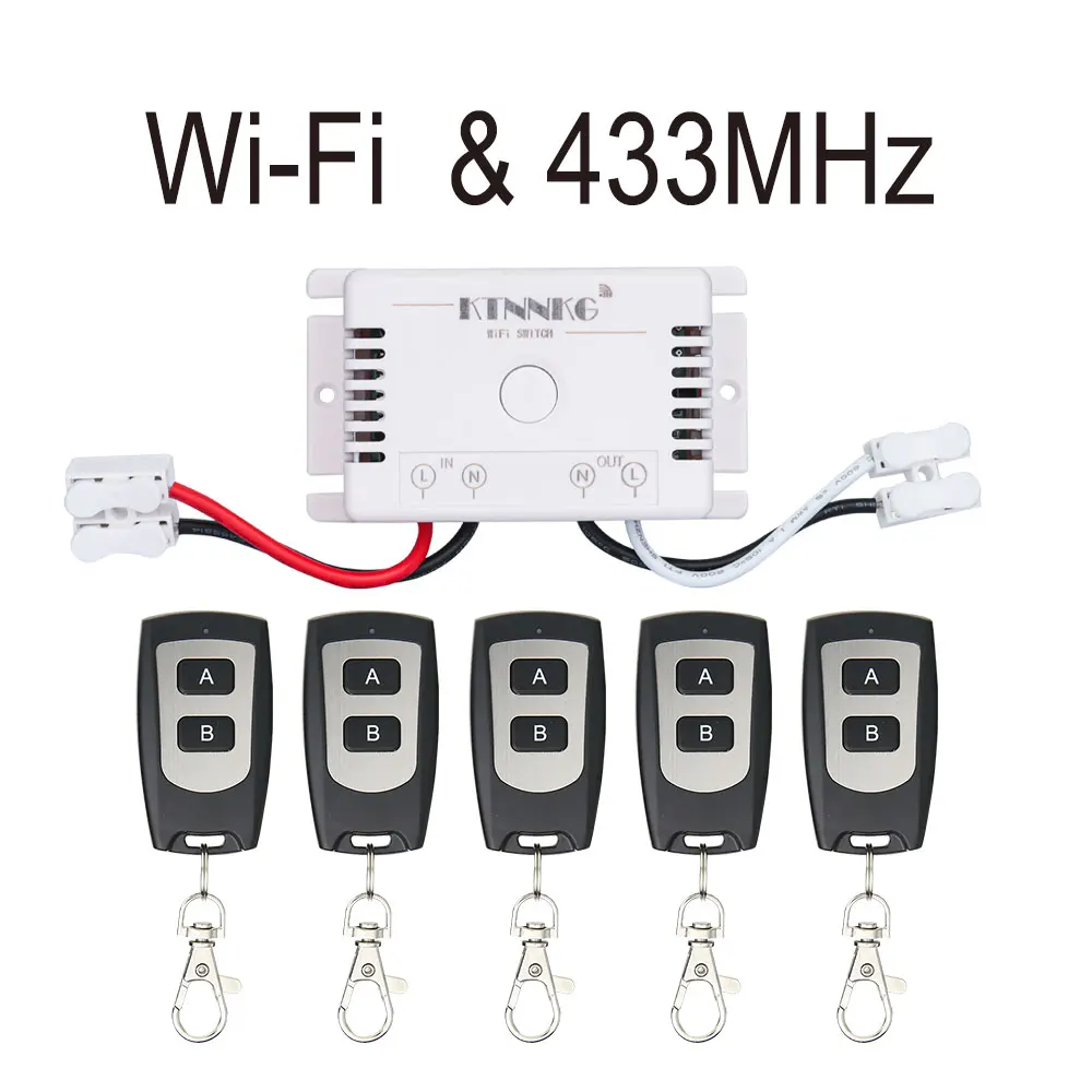 AC85-250V TUYA WI-FI переключатель также может использоваться с 1/2/3/4/5/6 пультов дистанционного управления для люстра, потолочный светильник, коридор, светильник, ТВ - Цвет: kit4