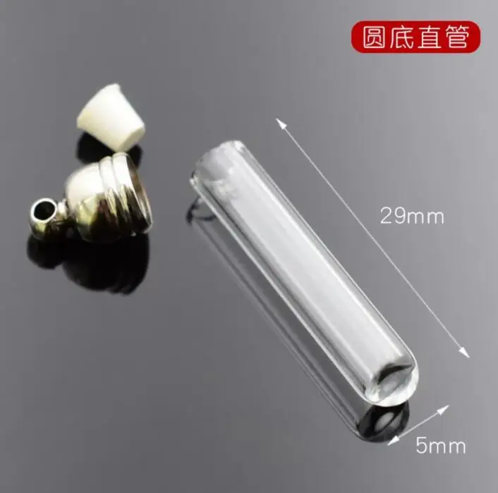 5pcs gold/silver glue cap Mini Glass Bottles Vial Pendant locket charms with Tassel cap name on rice art jewelry Glass Bottles