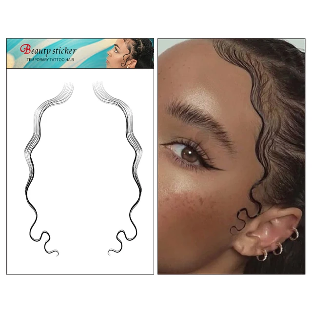 5pcs Styles Baby Hair Tattoo Stickers Temporary Tattoo Baby Hair Edge  Tattoo Edges Curly Hair DIY Hairstyling Hair Stickers Set - AliExpress