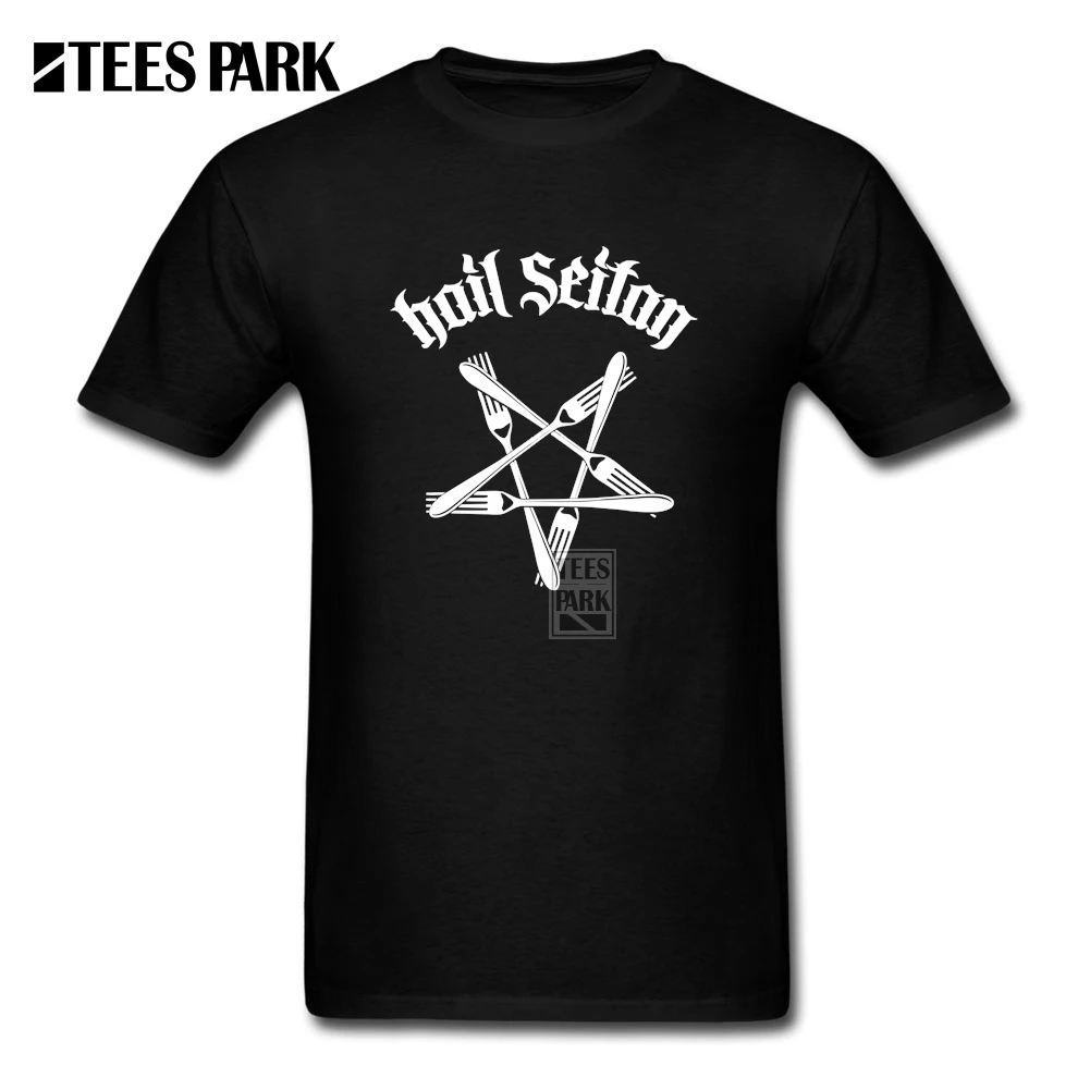 Футболки топы Camisetas Hail Seitan Go vegan мужские футболки с круглым воротником костюм для