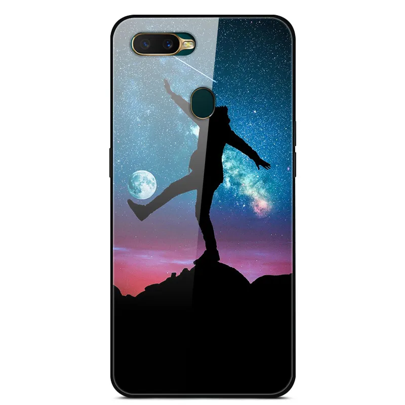 77 Для Oppo AX7 чехол из закаленного стекла с изображением планеты космос, чехол из стекла для Oppo A7 A 7 AX7, чехол для Oppo A5s AX5S AX7 A7 - Цвет: 77
