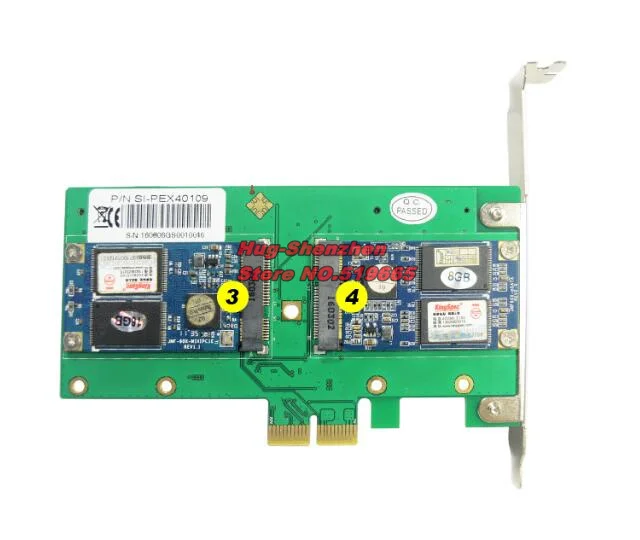 PCI Express PCI-E x2 to 4 ports mSATA RAID Controller Card for MAC PRO 3.1-5.1/OSX 10.9-10.14.5 and RAID 0 / 1 /10