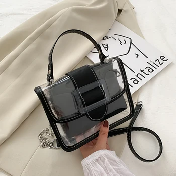 

2pcs/Set Shoulder Crossbody Bag Women Transparent PVC PU Daily Classic Elegant Crossbody Shoulder Bag Clutch Totes