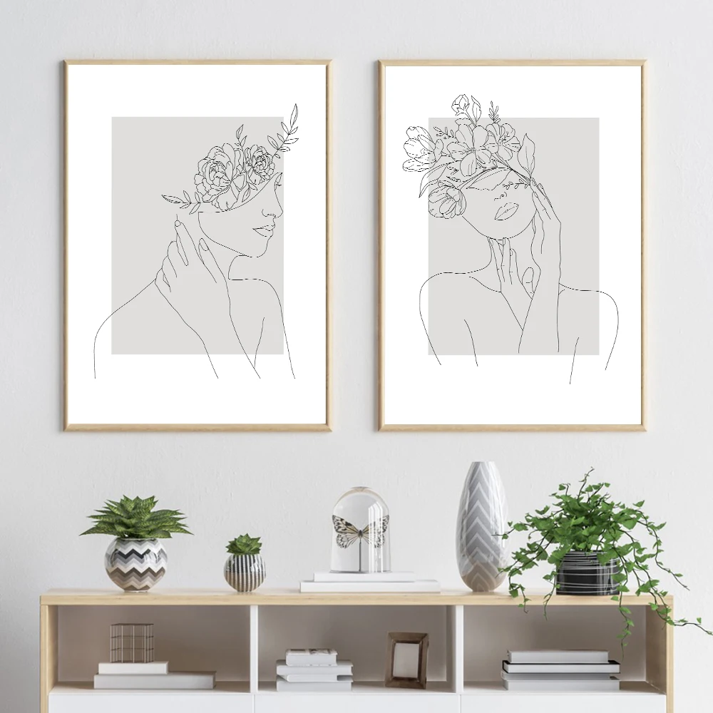 Abstract-Women-Line-Drawing-Nordic-Posters-Prints-Modern-Canvas-Painting-Wall-Art-Flower-Girl-Wall-P (9)