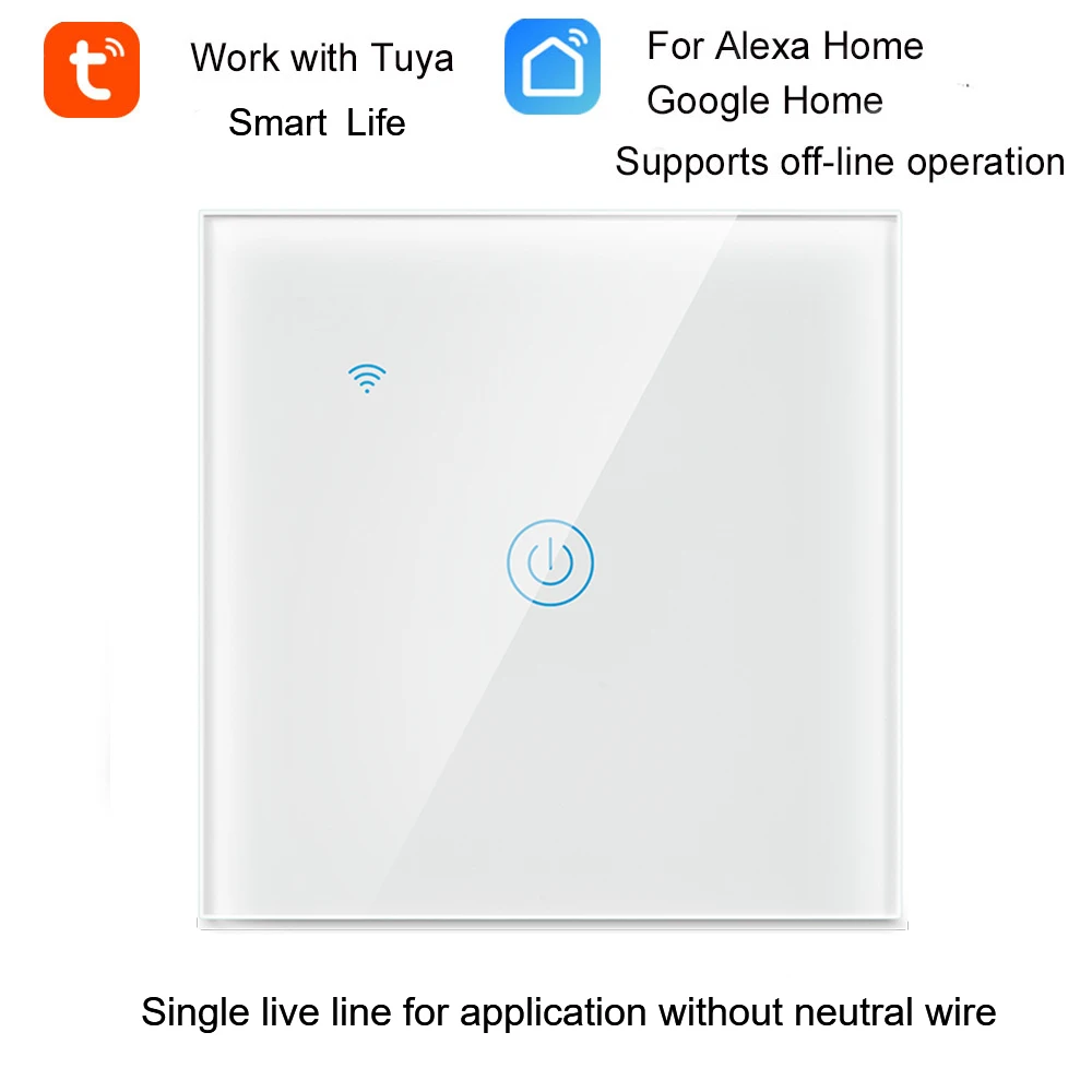 1/2/3 местный 1 позиционный Tuya Интеллектуальный переключатель Wi-Fi настенный светильник переключатель Wi-Fi с помощью одножильного линия для нанесения без каких-либо нейтральный провод
