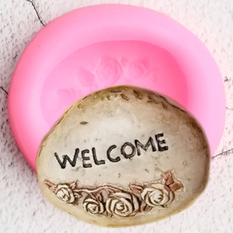

Fairy Garden Stones Silicone Mold DIY Baby Party Cupcake Topper Fondant Cake Decorating Tools Polymer Clay Candy Chocolate Mould