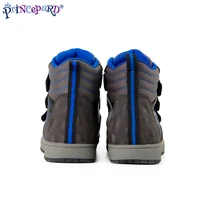 Princepard Ankle Boots for Girls Boys Orthopedic Children's Sneakers with Arch Support Insoles Pink Grey Leather Kids Shoes 4