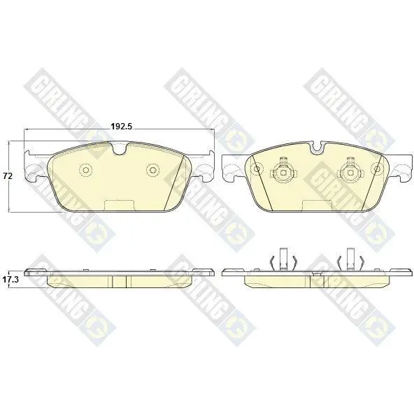 Колодки тормозные MERCEDES GL X166/ML W166 передние GIRLING 6119