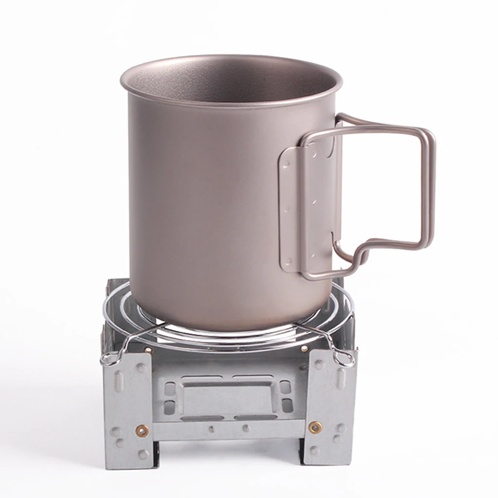Pocket Stove Folding Emergency Camping Stove with Pot Support Rack Ultra Lightweight Backpacking Fishing Picnic BBQ