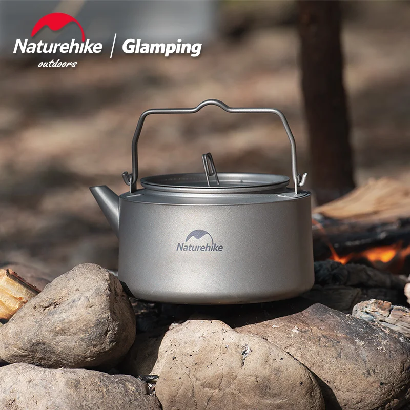 Naturehike Titanium Water Kettle Outdoor Camping Hiking Backpacking Pot with Hanging Handle Teapot Camp Coffee Maker 185g | Спорт и