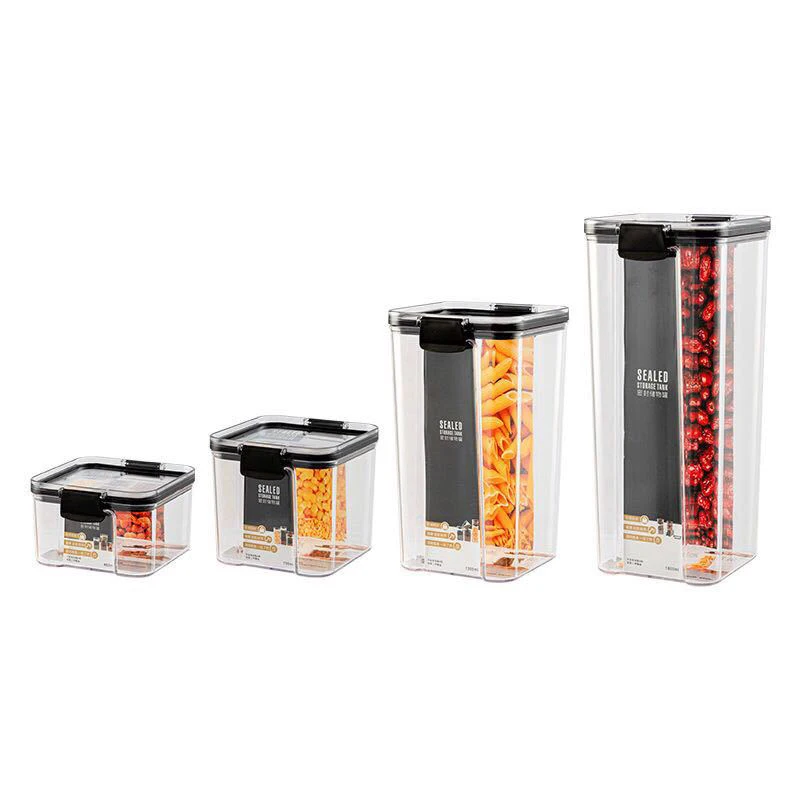 

1800ML Food Storage Container Plastic Kitchen Refrigerator Noodle Box Multigrain Storage Tank Transparent Stackable Sealed Cans