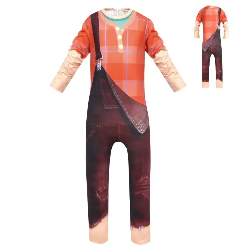 Ральф ломается в Интернете: Wreck-It Ральф 2 Vanellope von Schweetz; костюм для косплея; Детский костюм для мальчиков - Цвет: Оранжевый