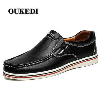 

2020 New Men Shoes Genuine leather Comfortable Chaussures Flats For Men Slip On Lazy Shoes Size 38-47 Men Casual Shoes Footwear