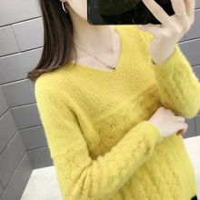 Лобби фактическая фотография свитер для женщин норки, как вязаный кардиган 44