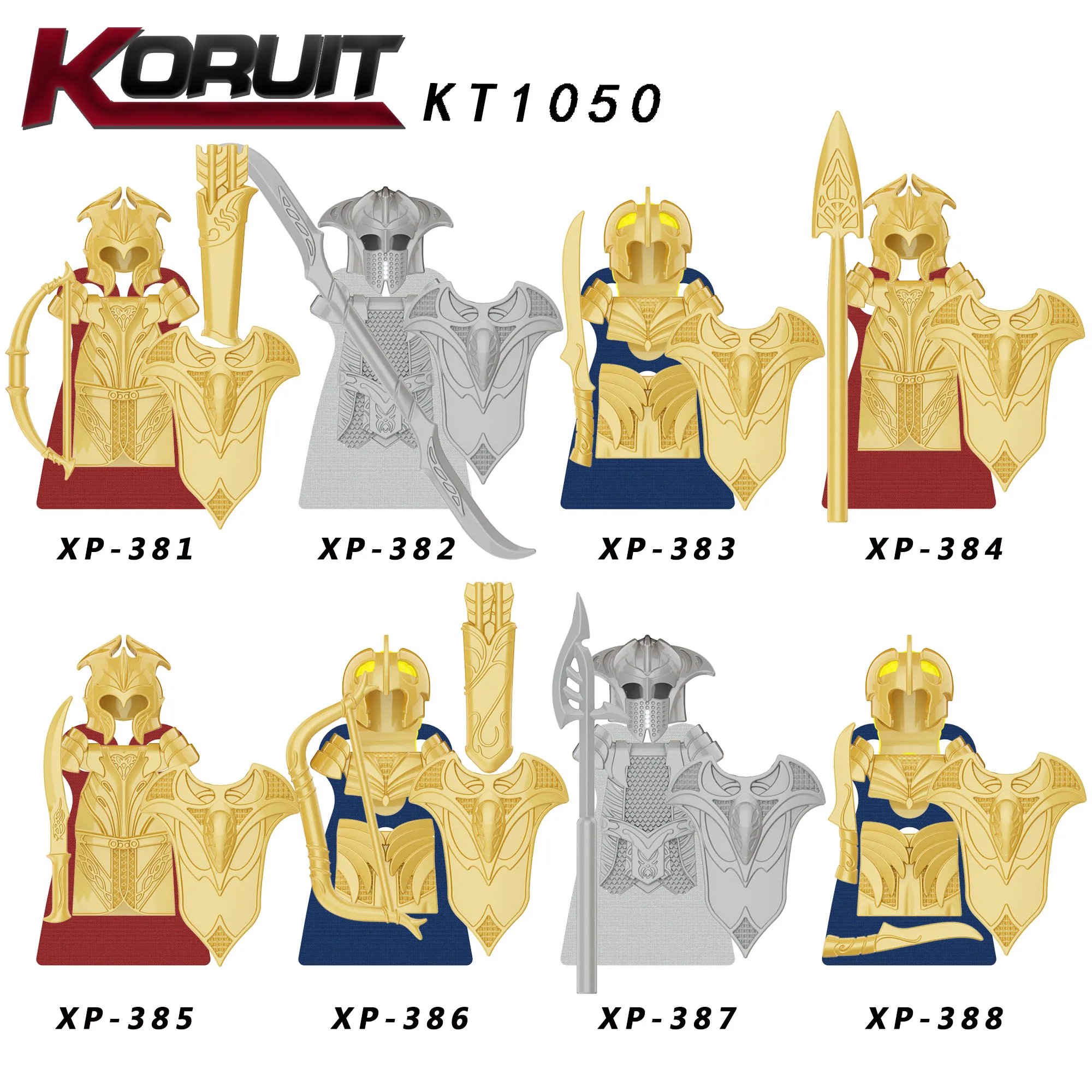 Medieval Fantasy Dwarf Warrior Leader Building Blocks Set