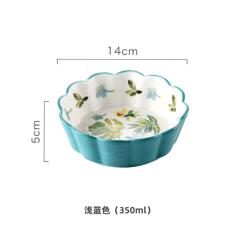 light blue Ins клубника керамическая миска салат фрукты овощи миска 350 мл завтрака миска для десерта закуски японские блюда рисовая лапша - Цвет: light blue