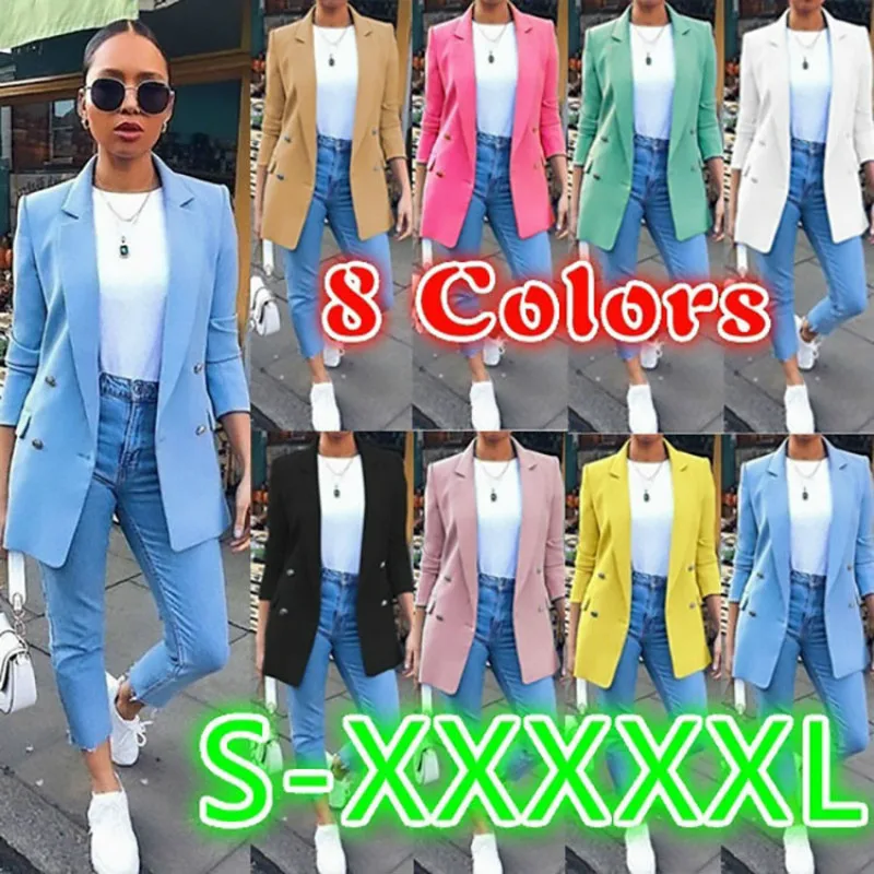 2020 Spring Autumn Women Blazers Small Suit Plus Size Long Seeve Jacket Casual Tops Female Slim Wild Blazers Windbreaker Coat