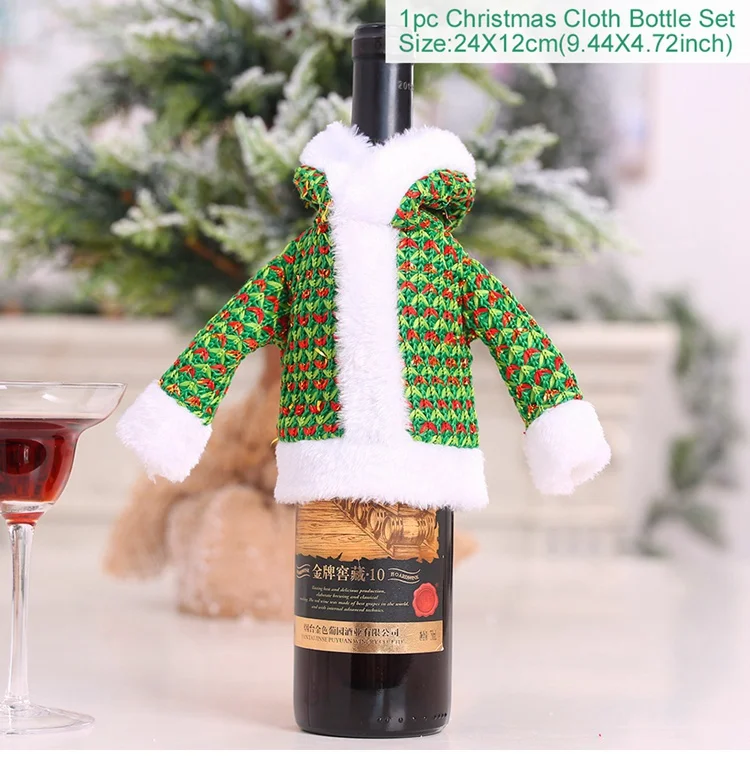 Style 22 FENGRISE Рождественская Крышка для бутылки вина, Рождественское украшение для дома, рождественские украшения, Рождественский Декор, счастливый год - Цвет: Style 22