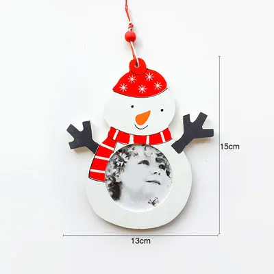Nicro Деревянная Рождественская маленькая фоторамка дерево подвески уникальный дизайн год ребенок день рождения украшения DIY вечерние# Chr65 - Цвет: Snowman
