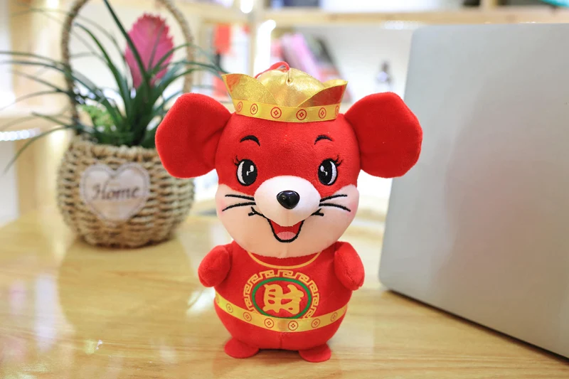 Год мышь год Kawaii Мини Китай Lucky Rat плюшевая мышь в Танг костюм мягкие игрушки китайский год вечерние украшения подарок