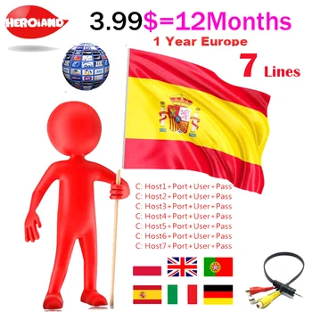 

HD Cline for 1 year Europe Free Satellite tv receiver lines Account Share Sever Italy/Spain/French/Germany IKS 7 Cable for v7 v8