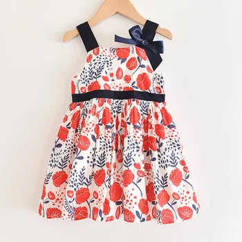 

Girl Flower Dress 2020 New Summer Kid Floral Sleeveless Dress Bow-knot Party Dress Girl Princess Children Clothing Vestidos 3 7Y