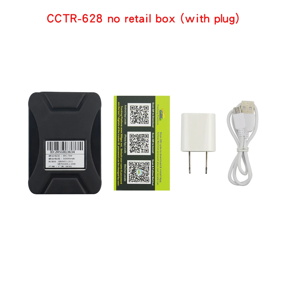 No box with plug Gps-трекер Магнитный CCTR-628 для отслеживания автомобиля-устройство 5500 мАч в режиме ожидания 100 дней водонепроницаемый голосовой мониторинг Веб/приложение отслеживание - Цвет: No box with plug