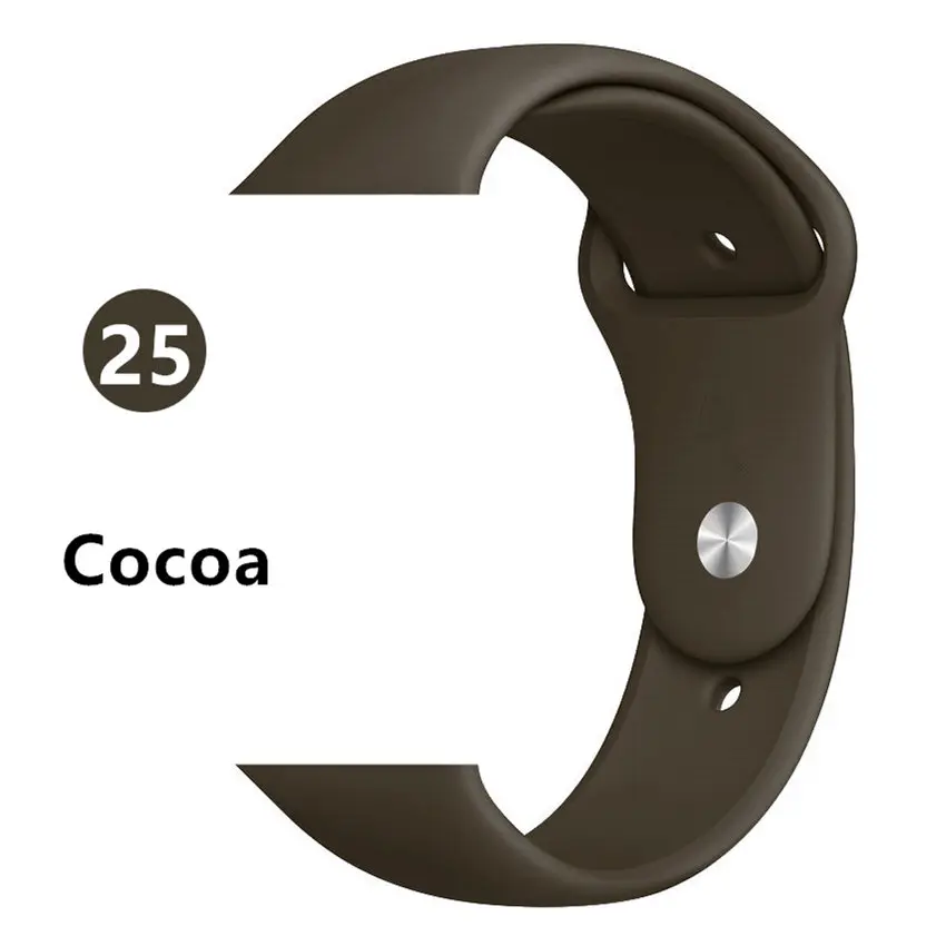 Ремешок для apple watch Band apple watch 5 4 band 44 мм 40 мм iwatch band 3 2 correa 42 мм 38 мм силиконовый браслет pulseira ремешок для часов - Цвет ремешка: Cocoa