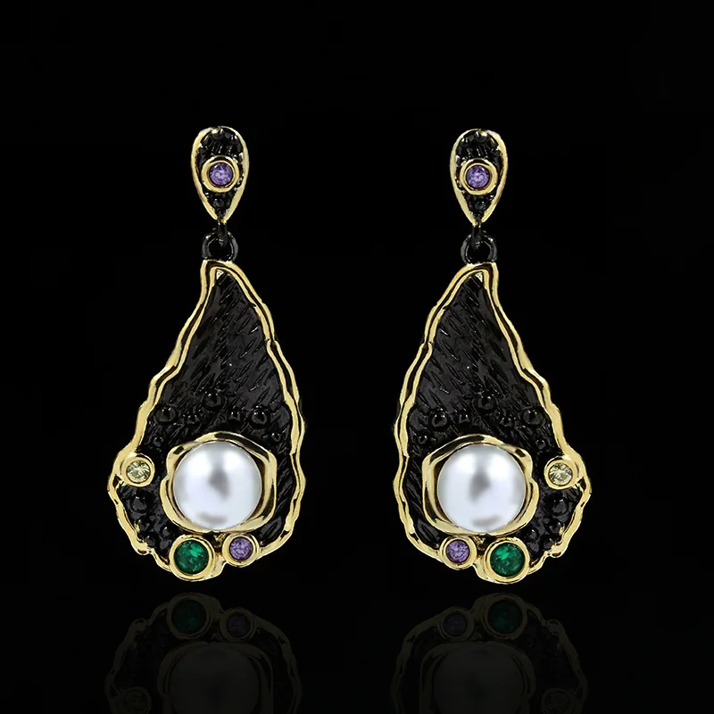 

Exquisite Natural Gemstone Inlaid Pearl Earrings Female 925 Sterling Silver Zircon Ring Elegant Temperament Jewelry Ring Gift
