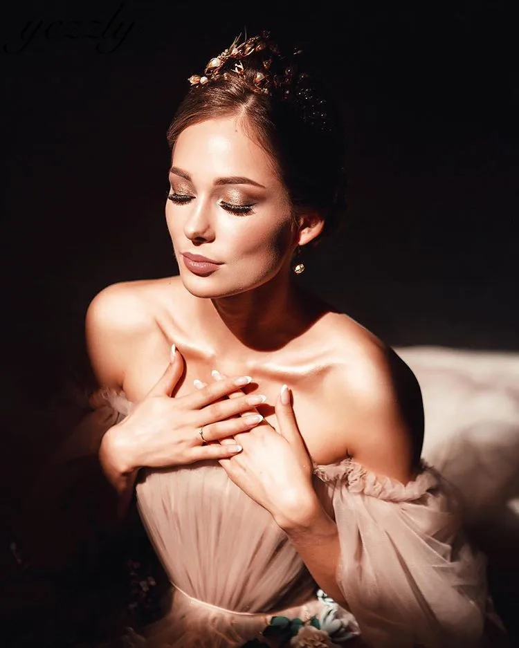 Vestidos De Novia романтическое бальное платье с открытыми плечами свадебное платье принцессы с пышными рукавами Длинные свадебные платья с цветами