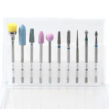 10 шт./компл. сплав шлифовки ногтей искусство сверла Многофункциональный Профессиональный Маникюр Полировка фрезеровка головки набор педикюр инструмент