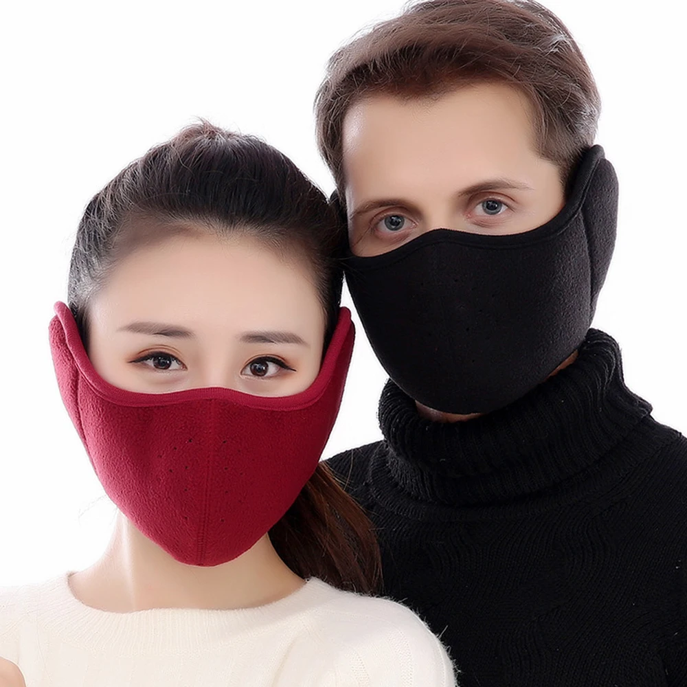 

1PC Men Women Ear Protective Mouth Mask Velvet Windproof Earmuff Anti Dust Winter Masks Breathable Anti Haze Flu Face Masks
