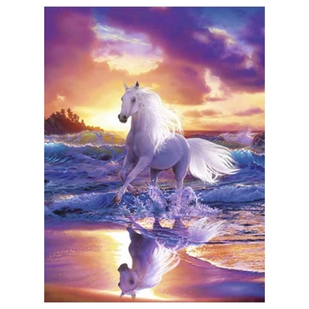 

Round Diamond Animal DIY Diamond Painting Running Horse Diamond Embroidery Display Cross Stitch Decor