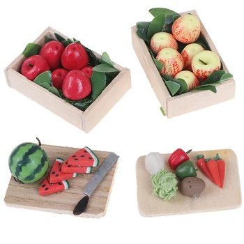 4 estilos 1:12 casa de muñecas miniatura Mini fruta caja para verduras juguete de alta calidad