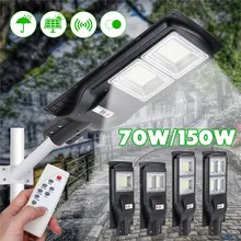 70/150W супер яркий Солнечный свет наружное освещение светодиодный настенный светильник для сада настенные светильники уличного освещения зоны с ПДУ для умного дома, с таймером, совместим с Alexa и Google Функция Водонепроницаемый IP65