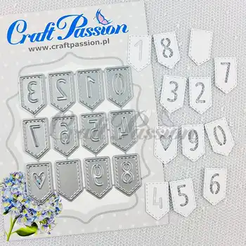 

New Numbers banners Die Metal Cutting Dies Scrapbooking background craft Card Making Embossing Rectangular Pattern