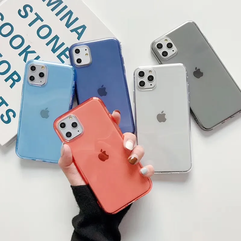 Прозрачный однотонный чехол Moskado карамельных цветов для телефона iPhone 11 Pro X XR XS Max 6